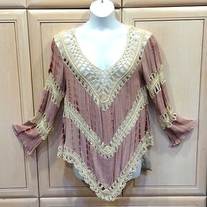 💥Umgee Pink Tie Dye Boho Top